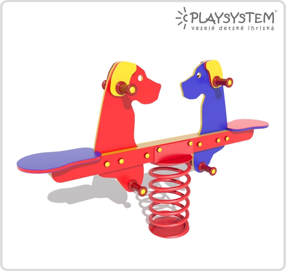 Pružinová dvojhojdačka pes