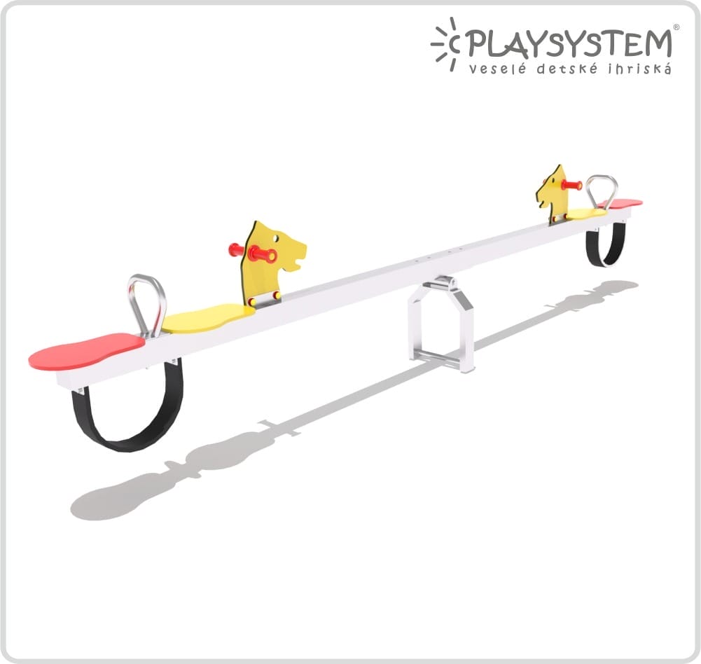 Vahadlová hojdačka kôň pre 4 deti